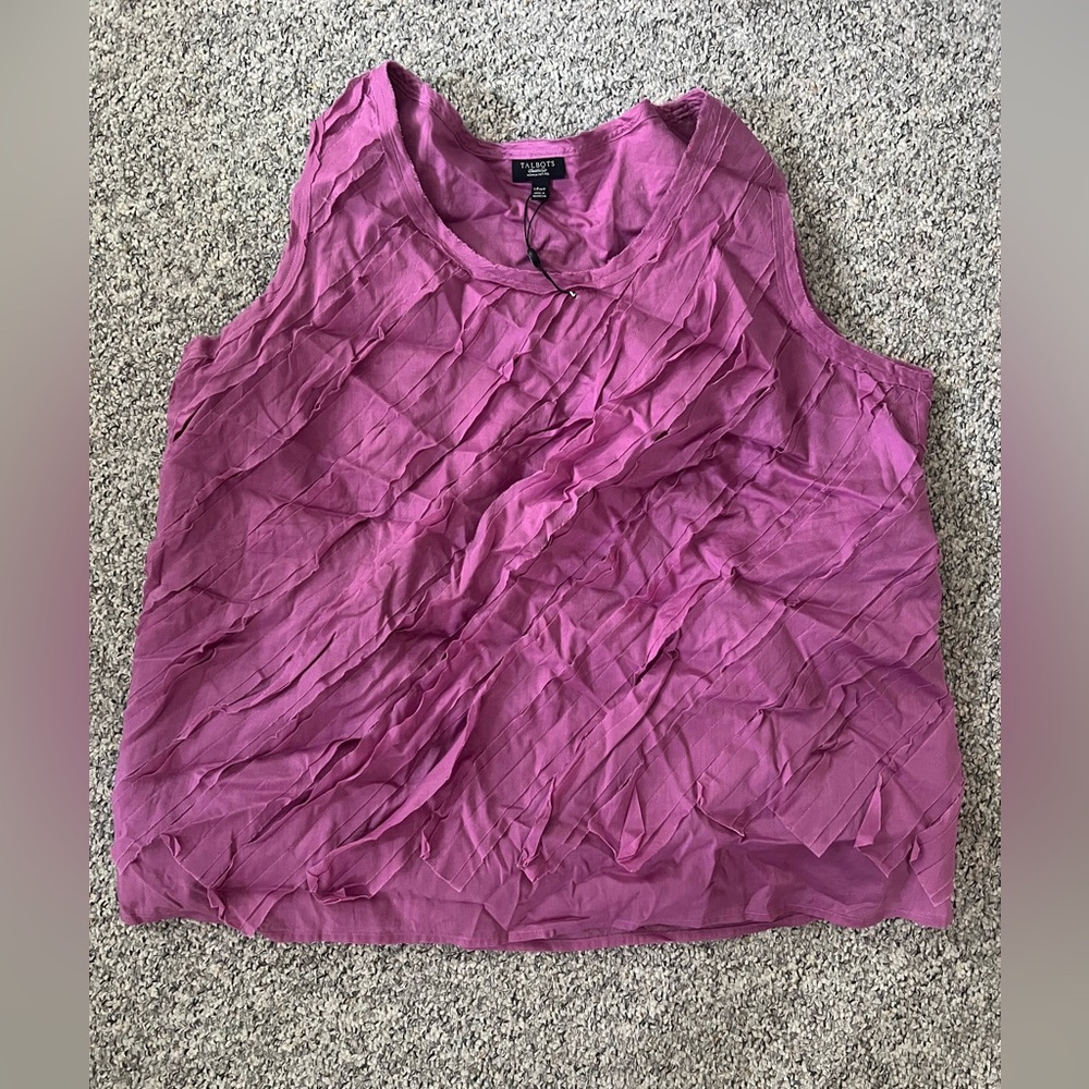 Women's Pink Sleeveless Top with raw edge diagonal design